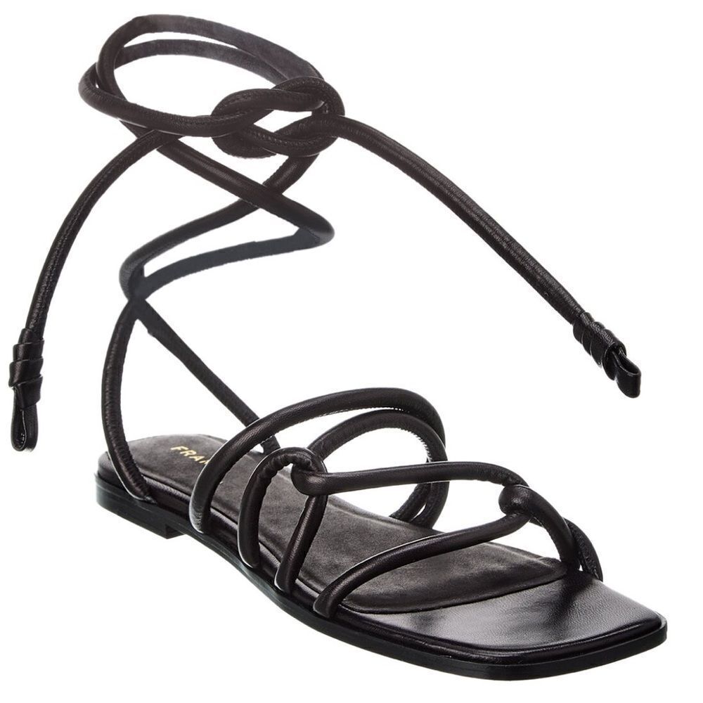 FRAME Denim Le Remi Lace-Up Leather Sandal